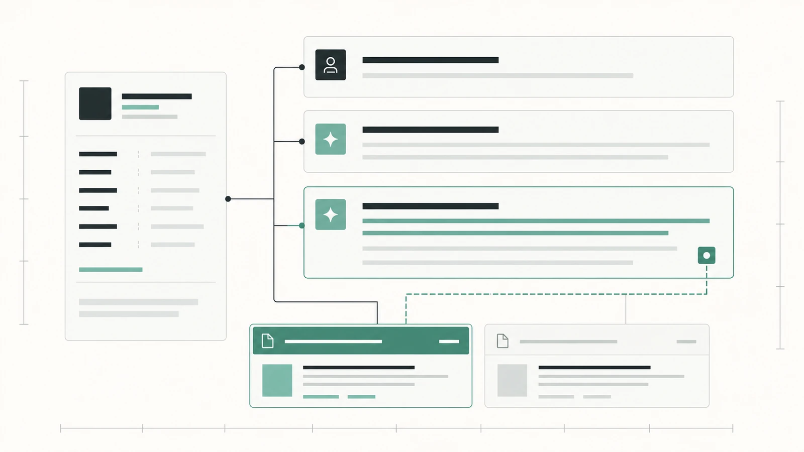 Diagram of medical information and source pages supporting answers in chat assistants