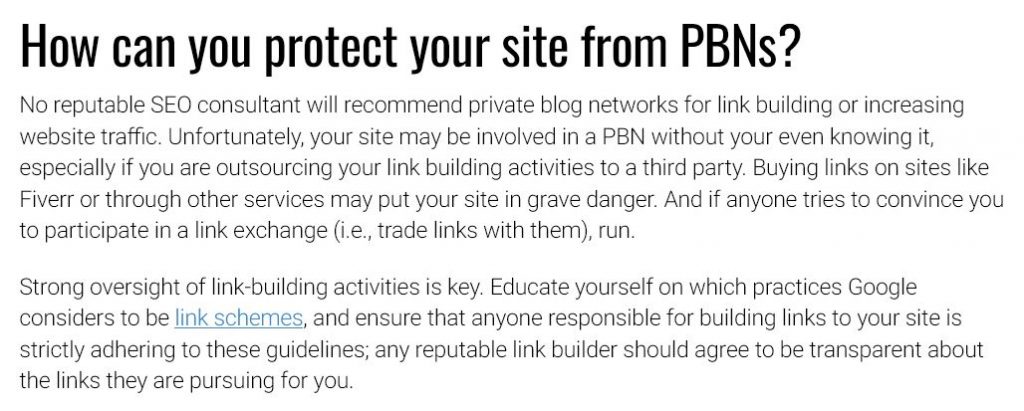 Cautions against the use of PBNS