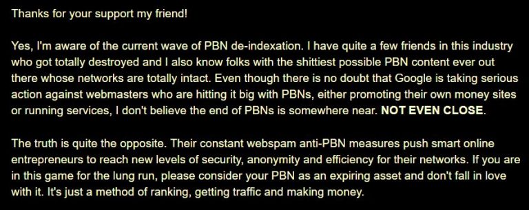 About the current wave of PBN deindexing