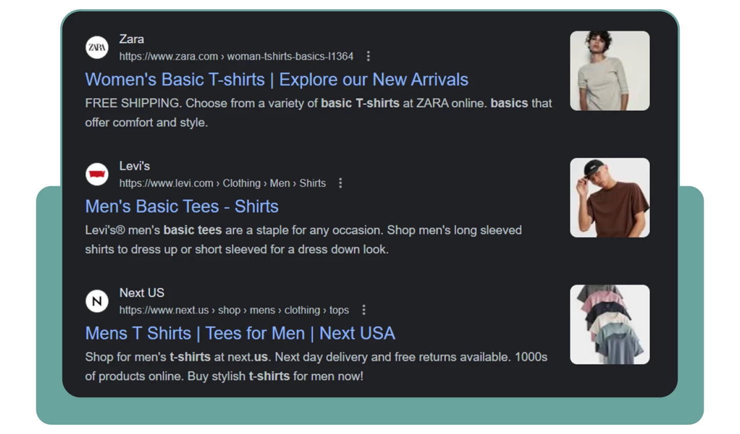 Google serp basic t shirt