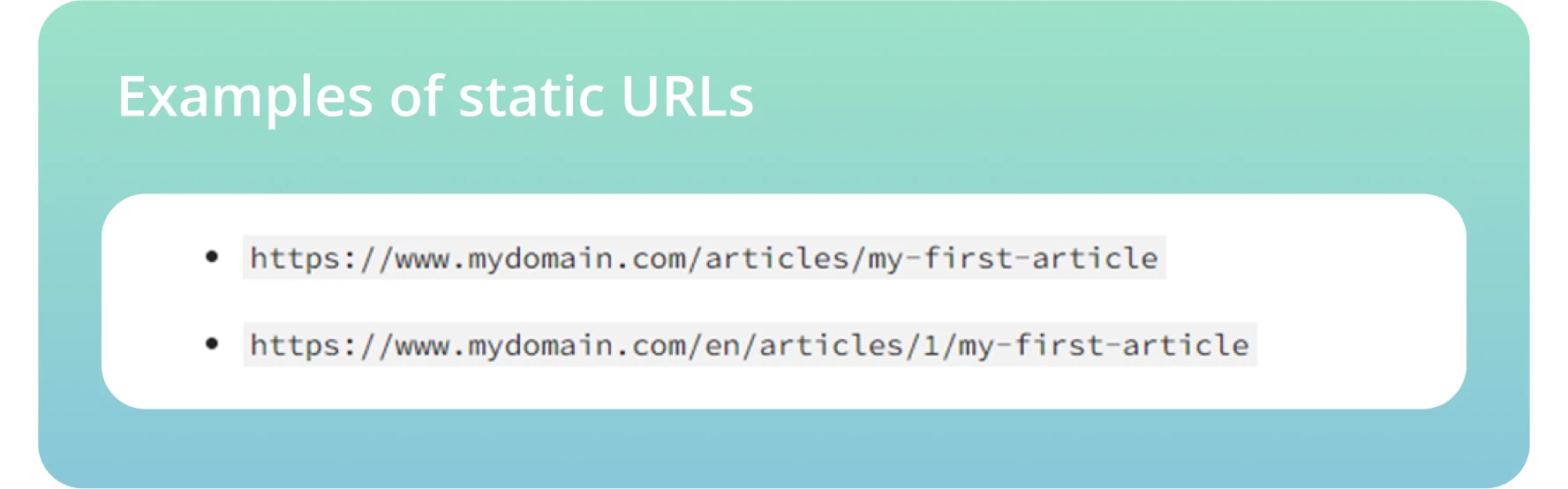  static URLs